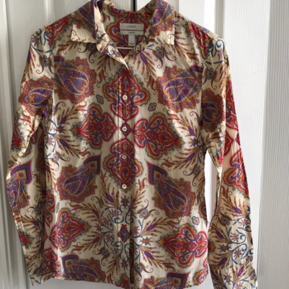 J Crew Liberty print paisley Perfect shirt